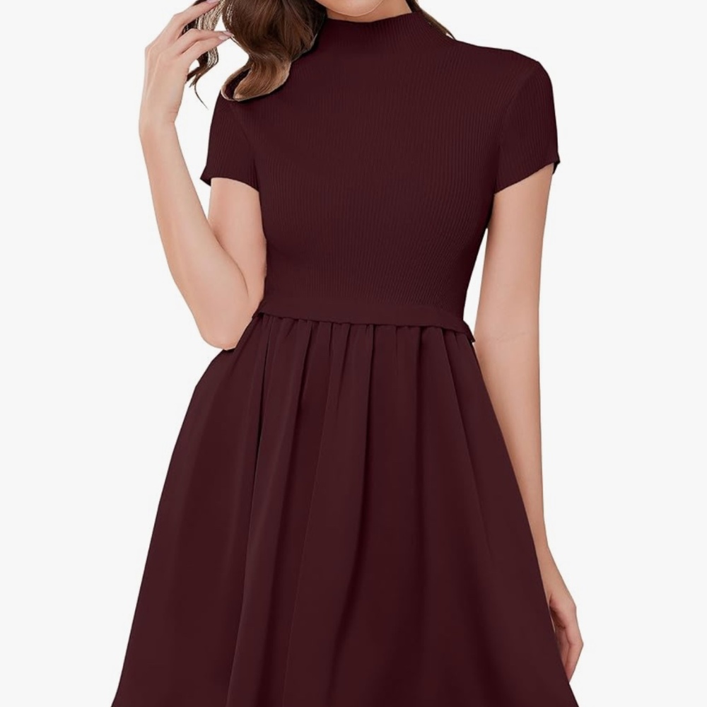 Mock neck short sweater dress